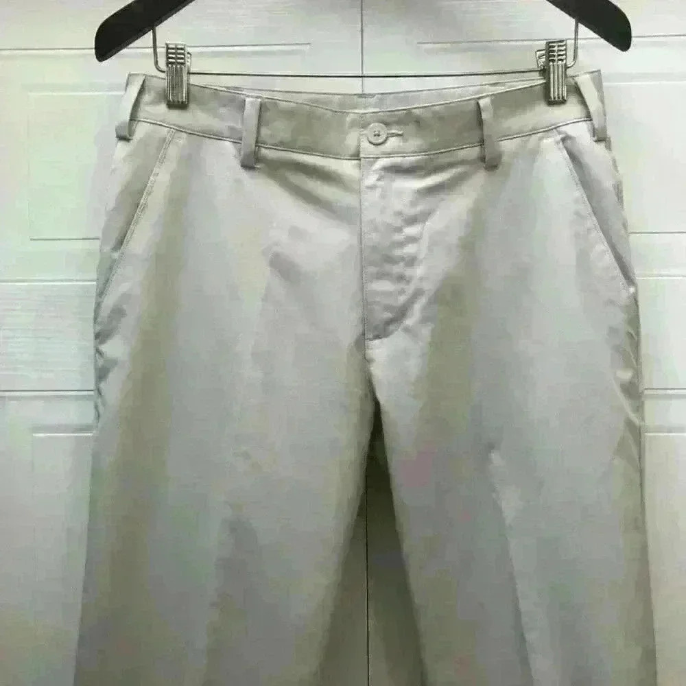 Adidas Beige Golf Pants  Stretch Flat Front Athleisure Active Wear - Picture 3 of 8